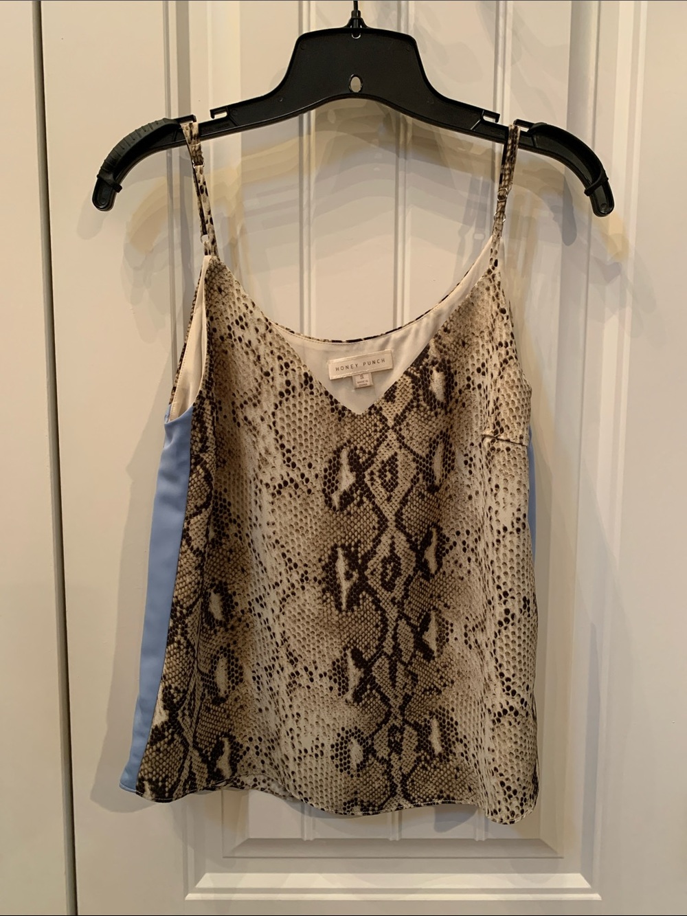 Vici Honey Punch Snake Print Cami Tank with Light Blue Side Panels